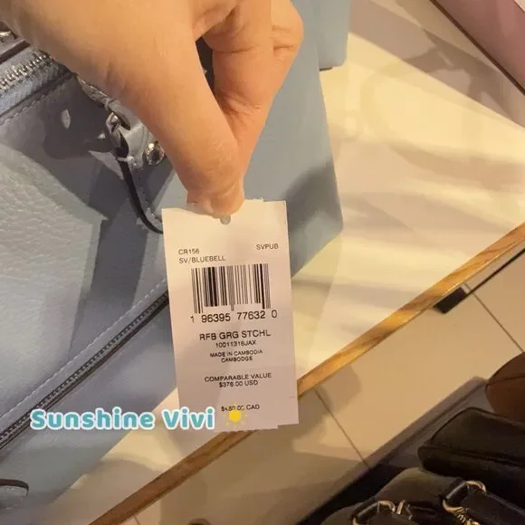 NWT Coach Bundle Georgia Satchel Bag CR156 Leather Bluebell & Cq722 Silk Scarf - Picture 4 of 12